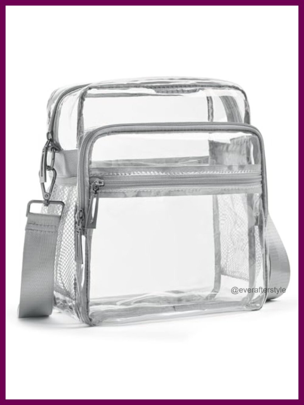 Clear Crossbody Bag Stadium Approved Waterproof TPU Purse for Concerts Events